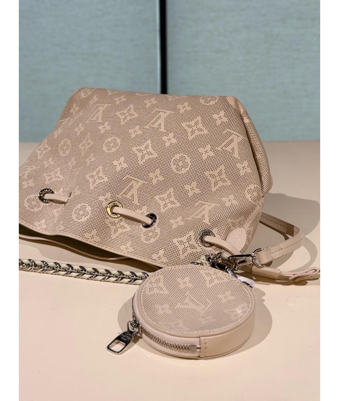LOUIS VUITTON Бежевая кожаная сумка тоут, фото 7