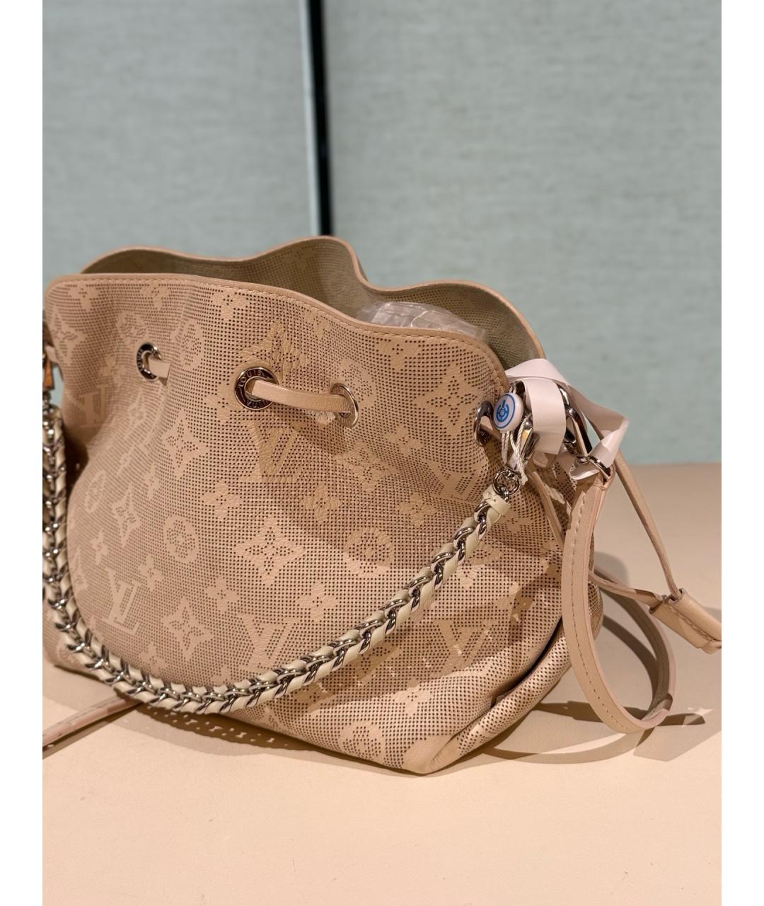 LOUIS VUITTON Бежевая кожаная сумка тоут, фото 3