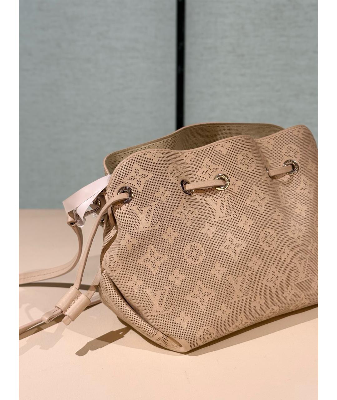 LOUIS VUITTON Бежевая кожаная сумка тоут, фото 6