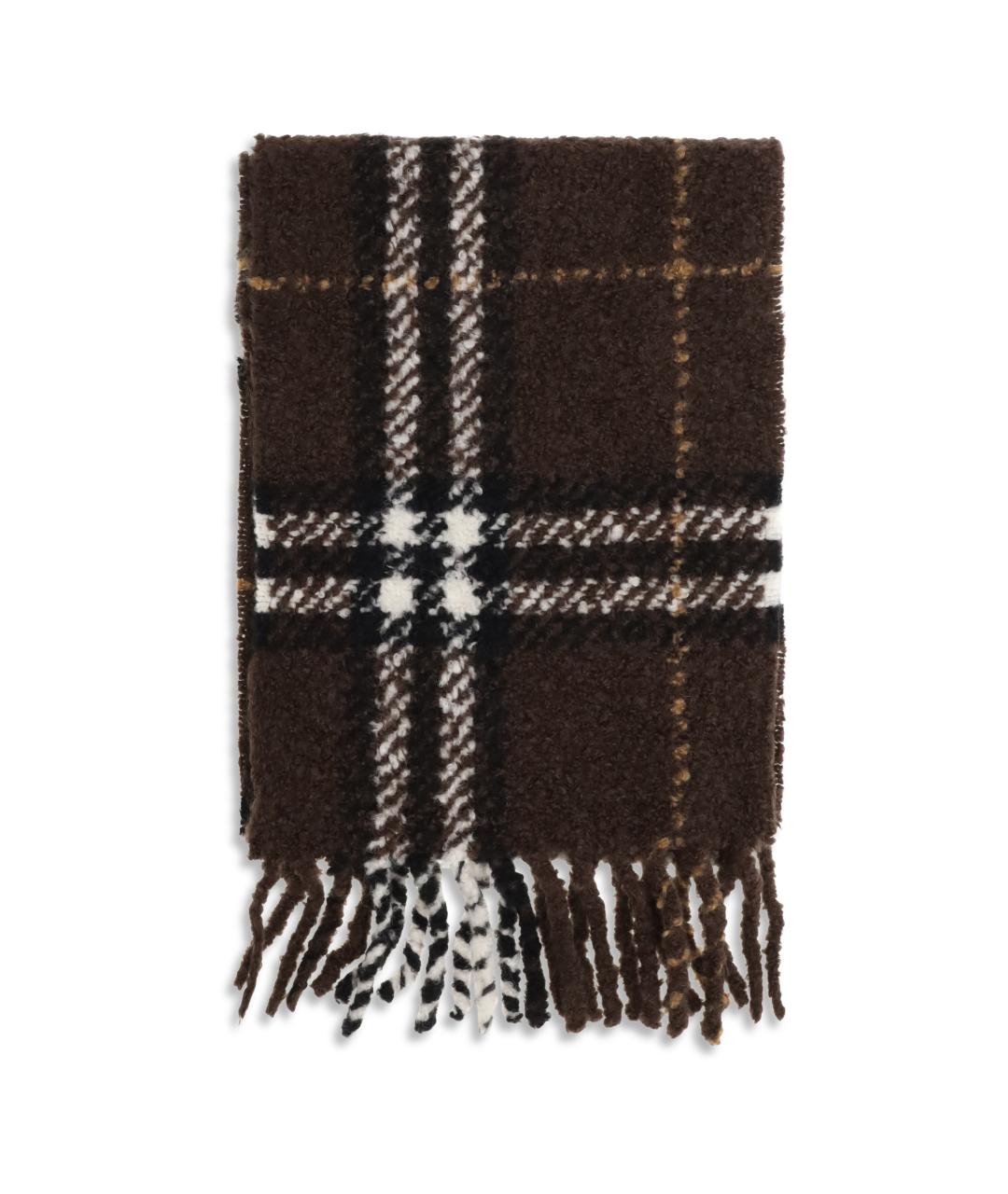 BURBERRY Коричневый шерстяной шарф, фото 1