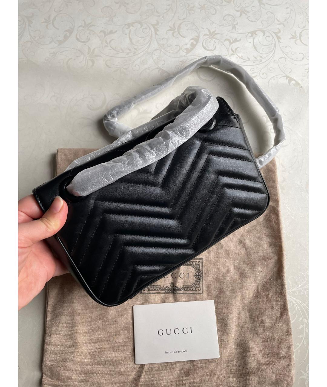 GUCCI Черная кожаная сумка через плечо, фото 3