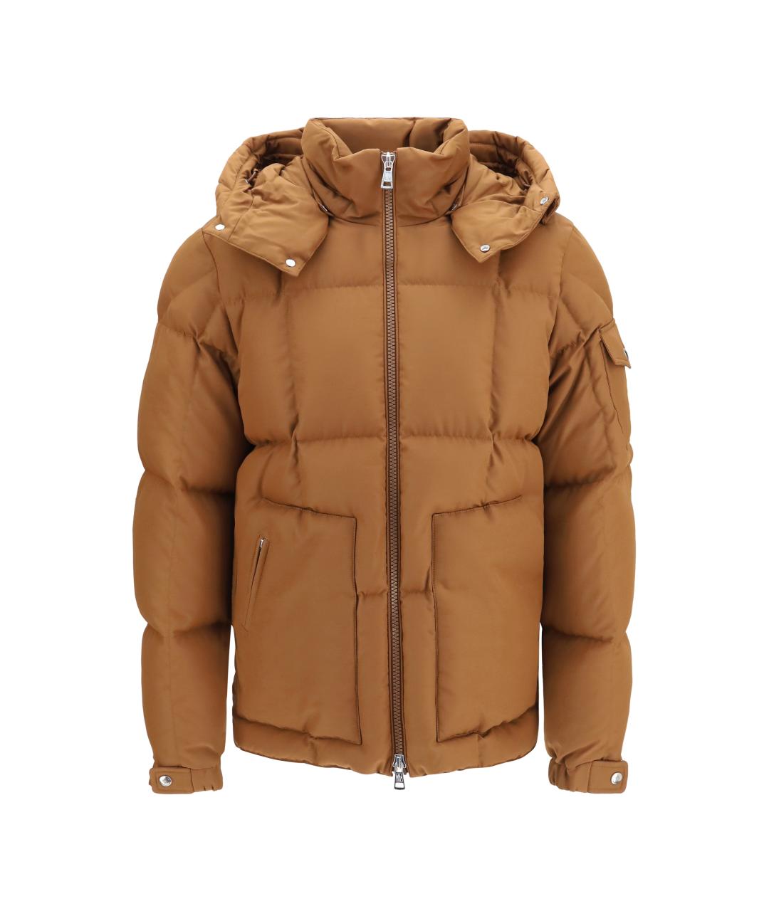 MONCLER Коричневая полиэстеровая куртка, фото 1