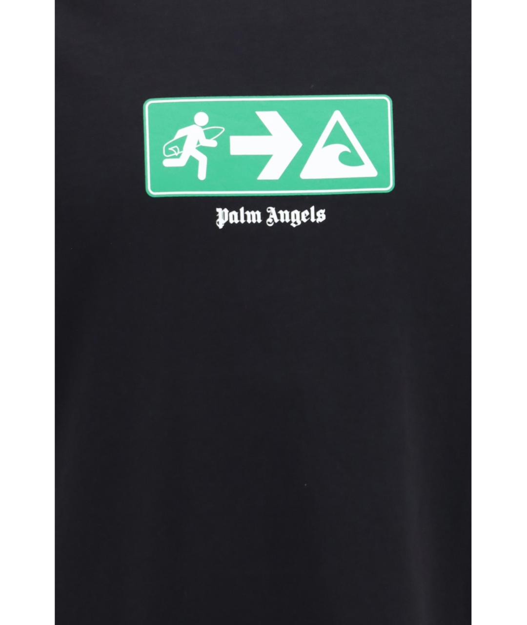 PALM ANGELS Черная хлопковая футболка, фото 3