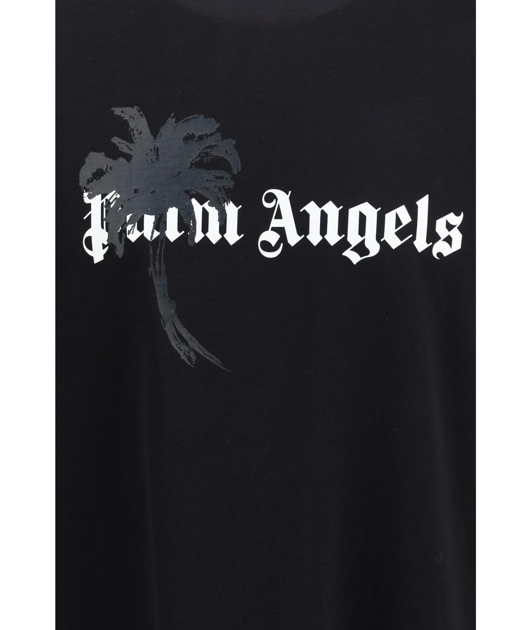 PALM ANGELS Черная хлопковая футболка, фото 3