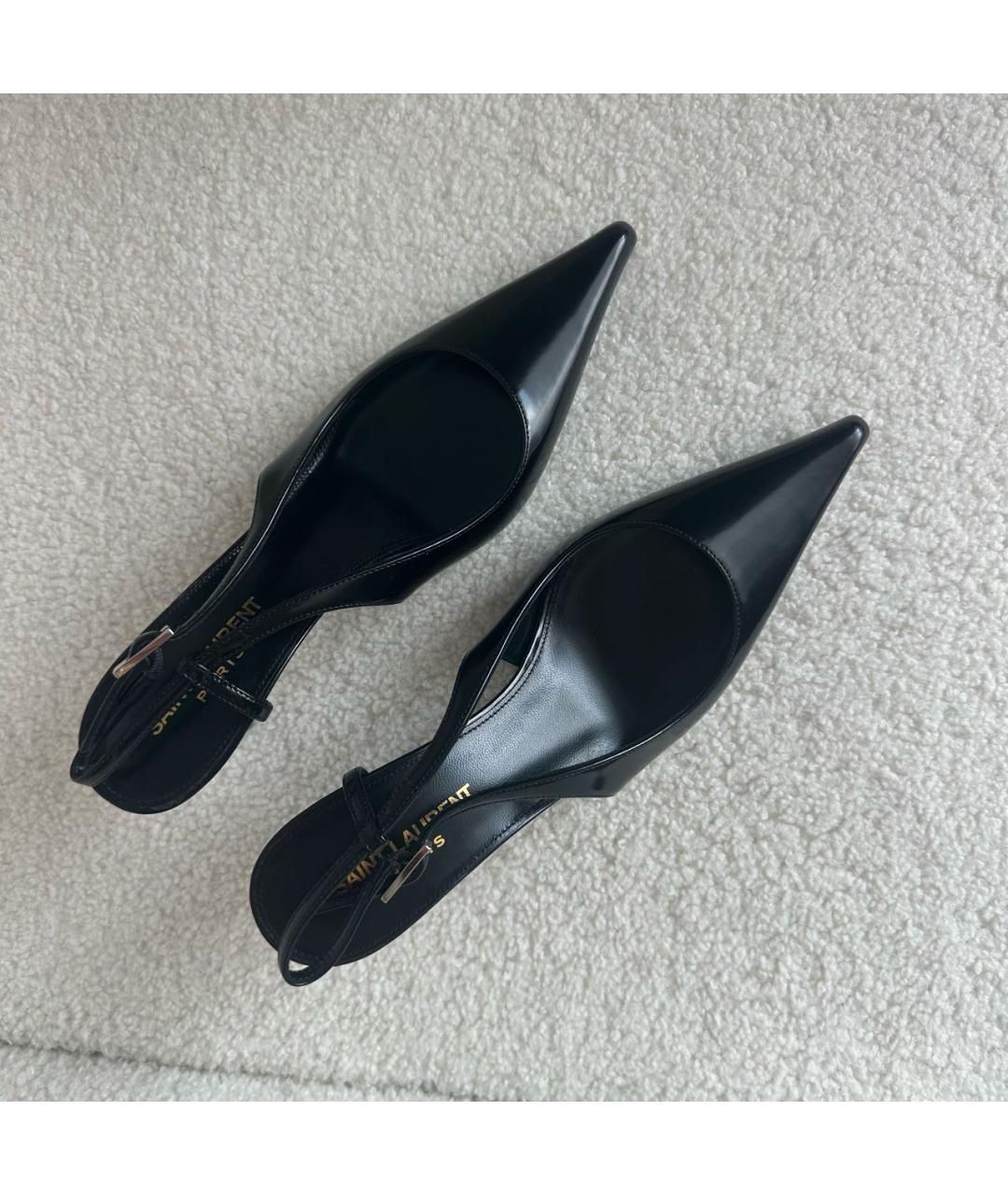 SAINT LAURENT Черные кожаные туфли, фото 8