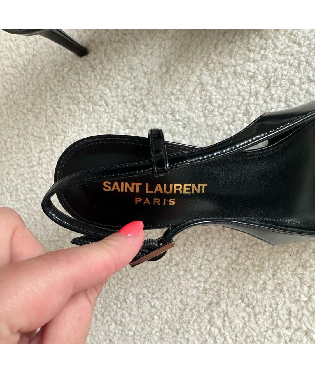 SAINT LAURENT Черные кожаные туфли, фото 4
