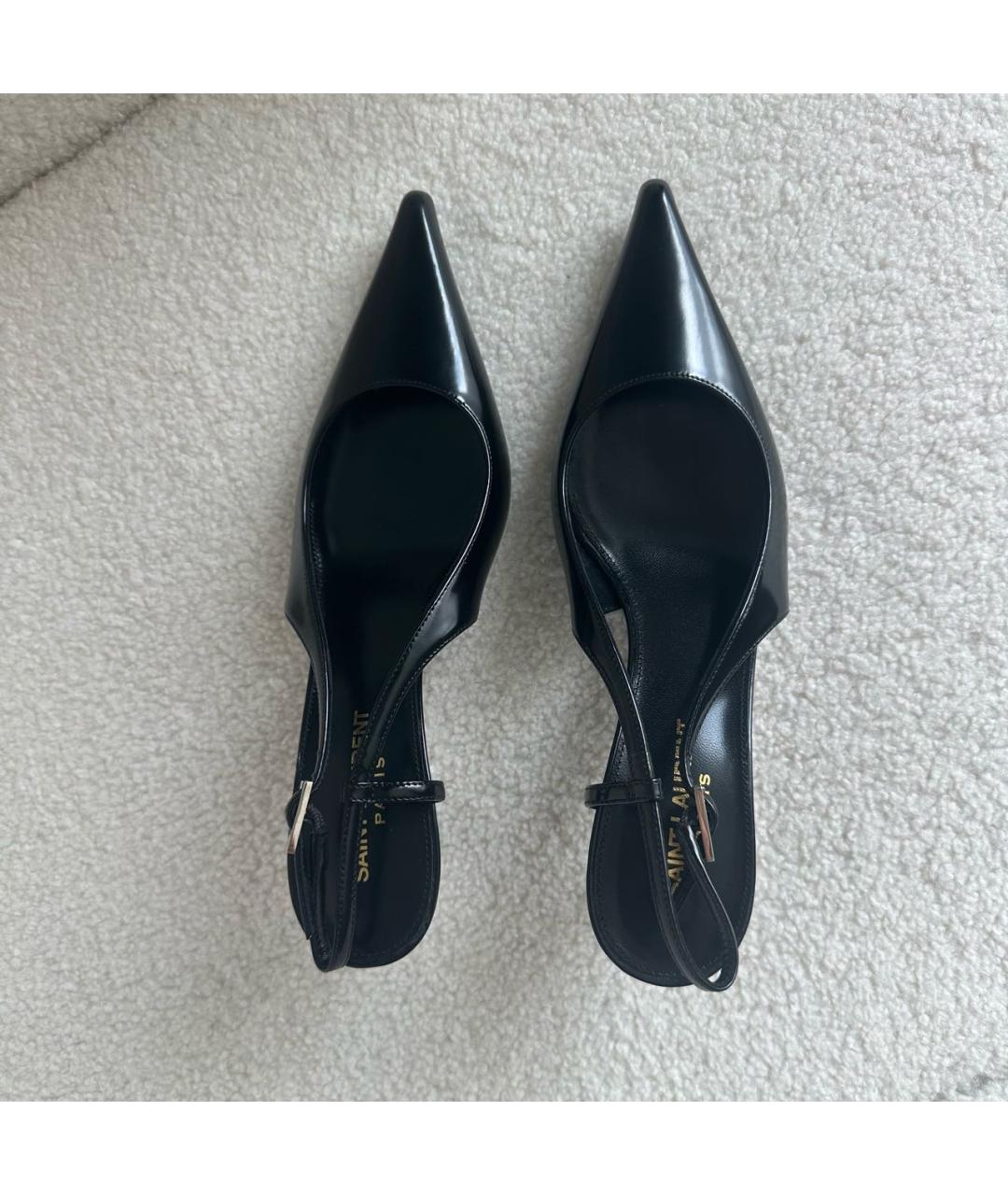 SAINT LAURENT Черные кожаные туфли, фото 3