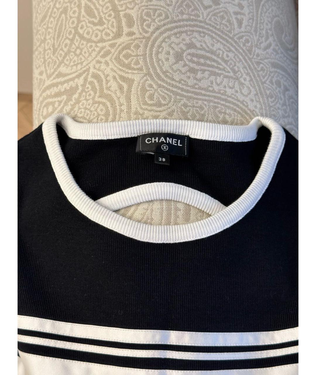 CHANEL Черная хлопковая футболка, фото 3