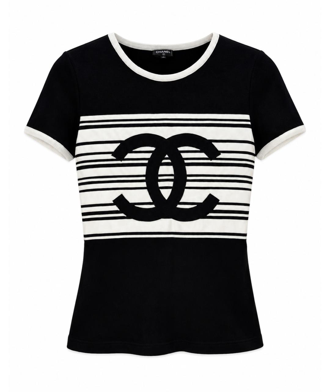CHANEL Черная хлопковая футболка, фото 5
