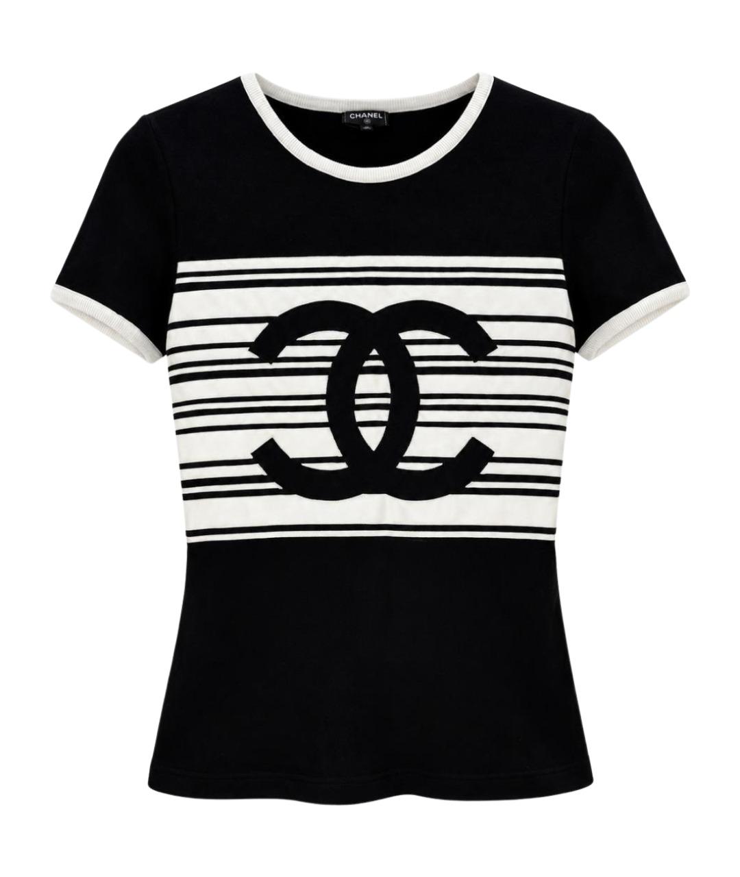 CHANEL Черная хлопковая футболка, фото 1