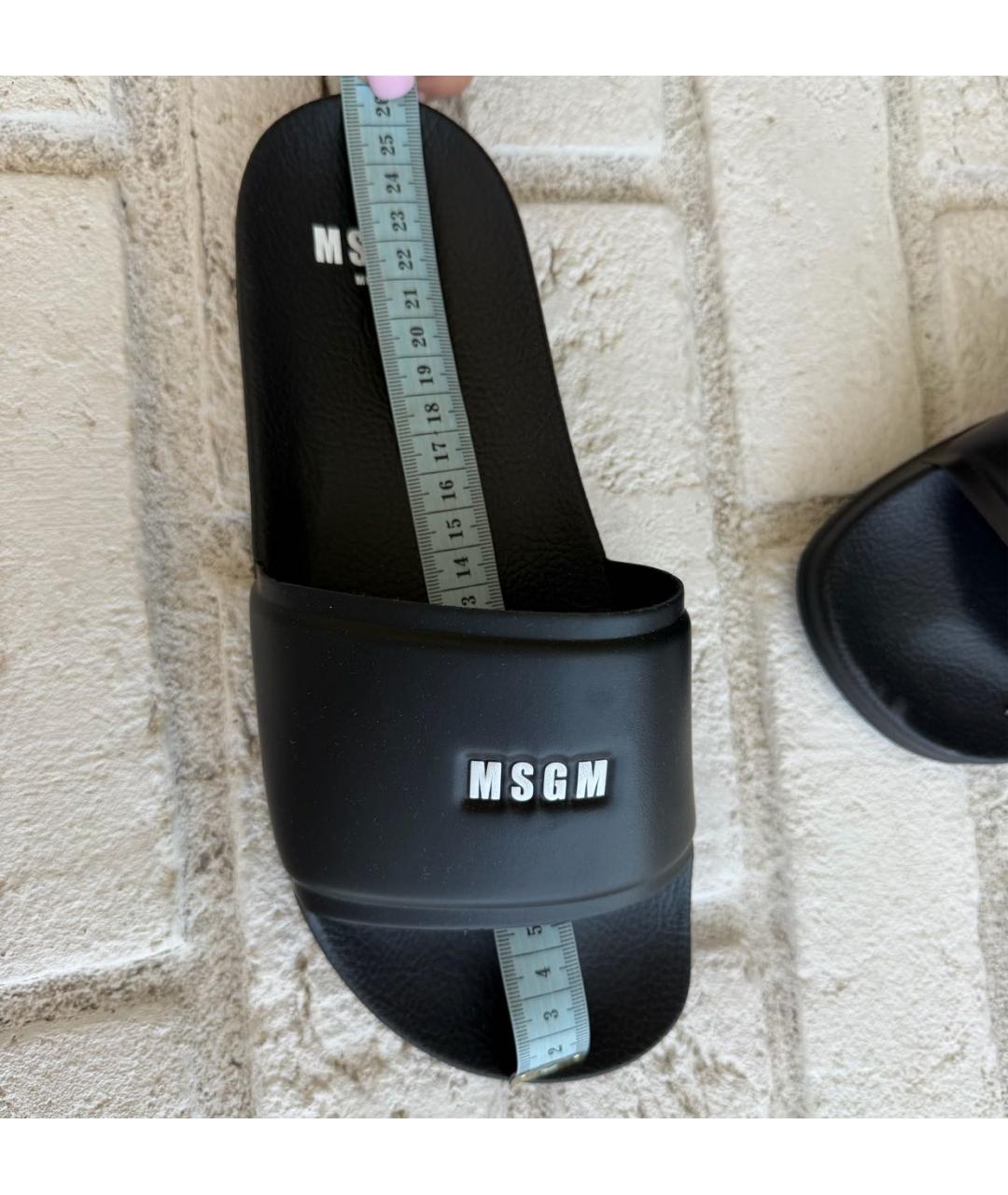MSGM Черные шлепанцы, фото 4