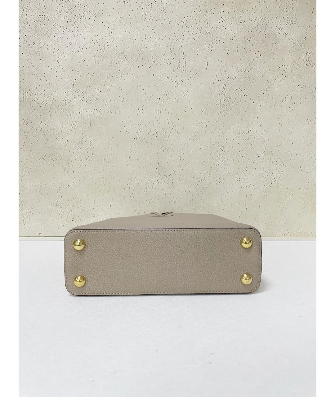 LOUIS VUITTON Серая кожаная сумка тоут, фото 4