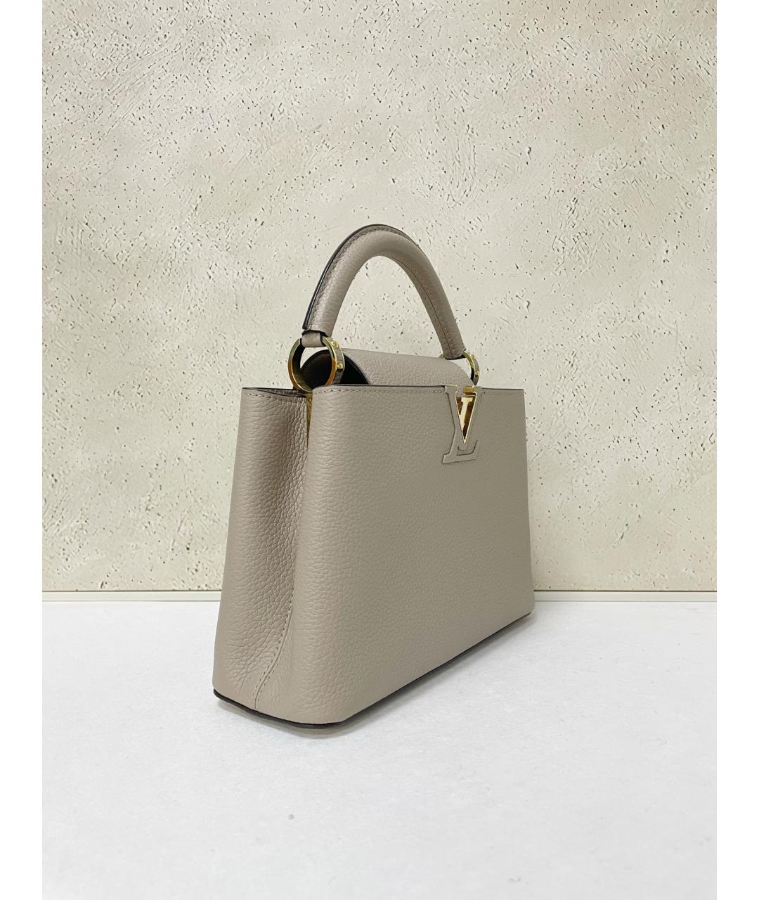 LOUIS VUITTON Серая кожаная сумка тоут, фото 3