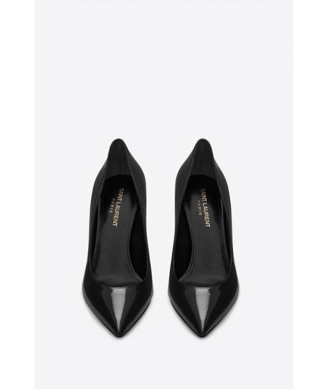 SAINT LAURENT Черные туфли из лакированной кожи, фото 2
