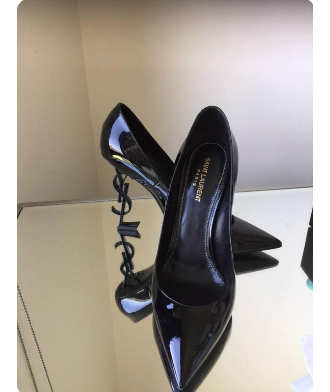 SAINT LAURENT Черные туфли из лакированной кожи, фото 5