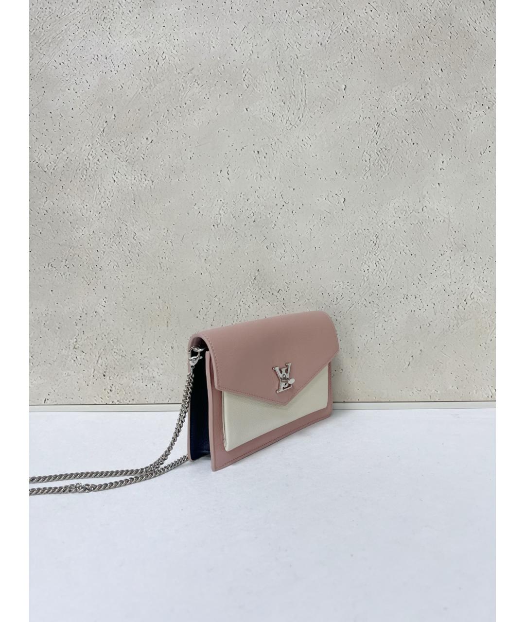 LOUIS VUITTON Розовая кожаная сумка через плечо, фото 3