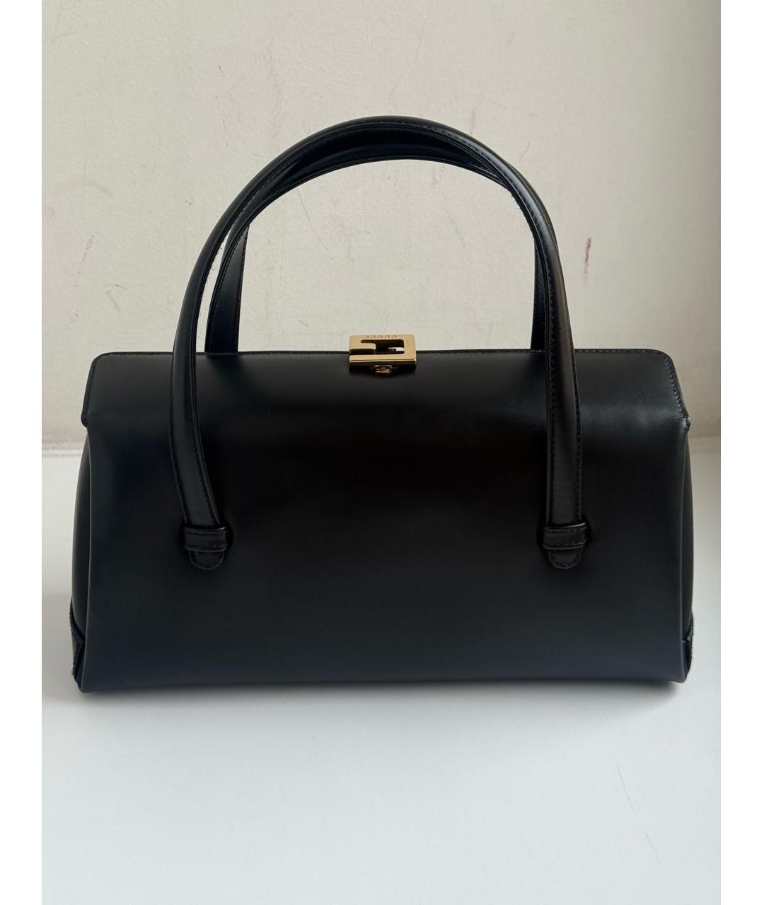GUCCI Черная кожаная сумка с короткими ручками, фото 4