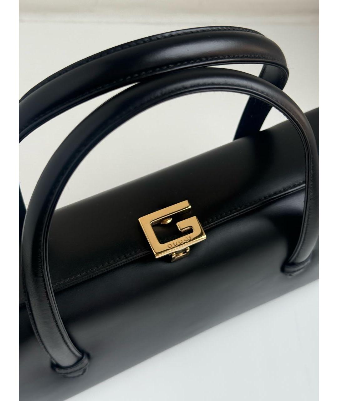 GUCCI Черная кожаная сумка с короткими ручками, фото 2