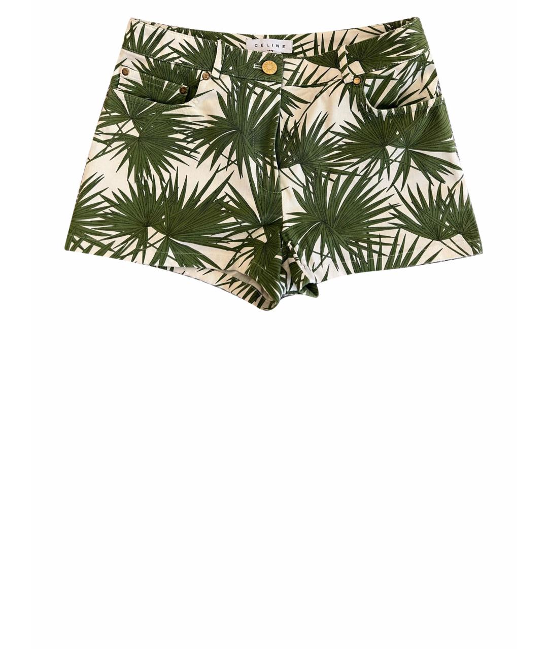 CELINE PRE-OWNED Зеленые хлопковые шорты, фото 1