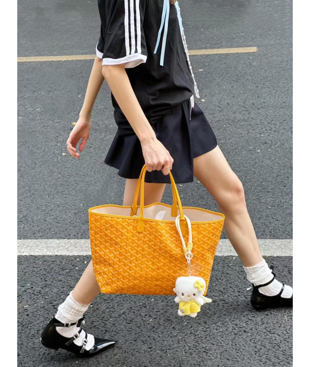 GOYARD Желтая сумка тоут из канвы, фото 4