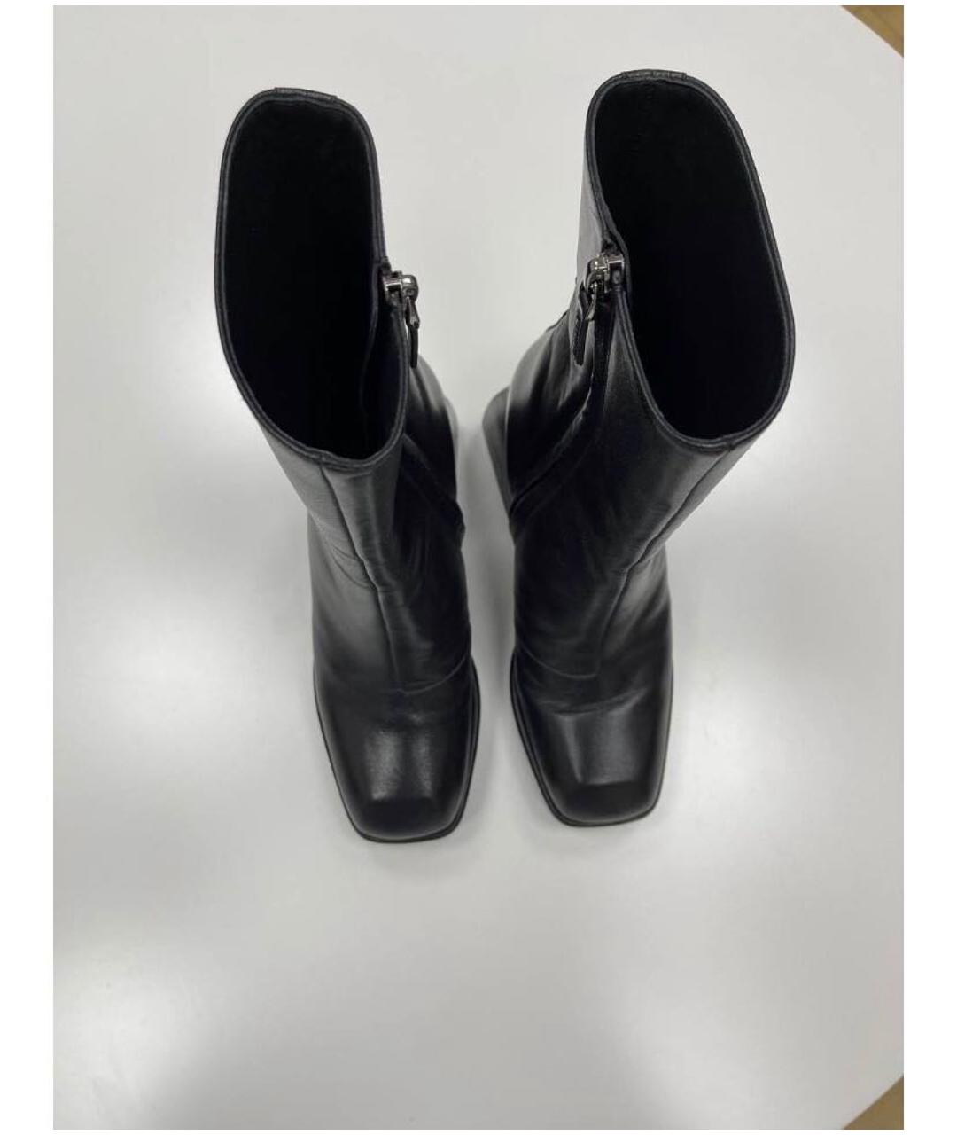 NODALETO Черные кожаные сапоги, фото 4