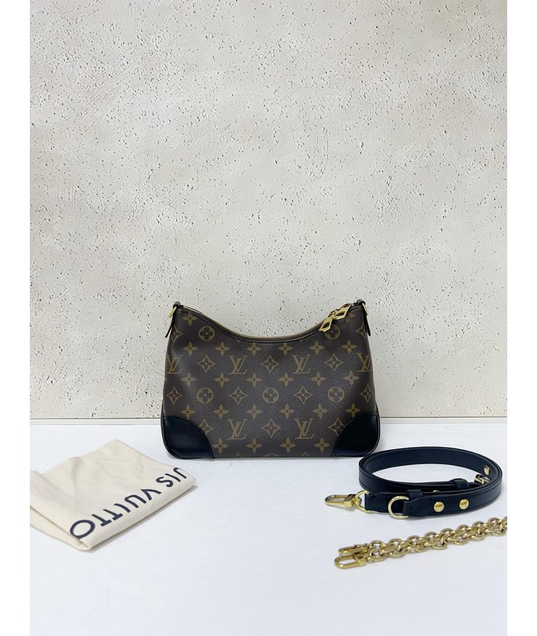 LOUIS VUITTON Коричневая кожаная сумка через плечо, фото 2