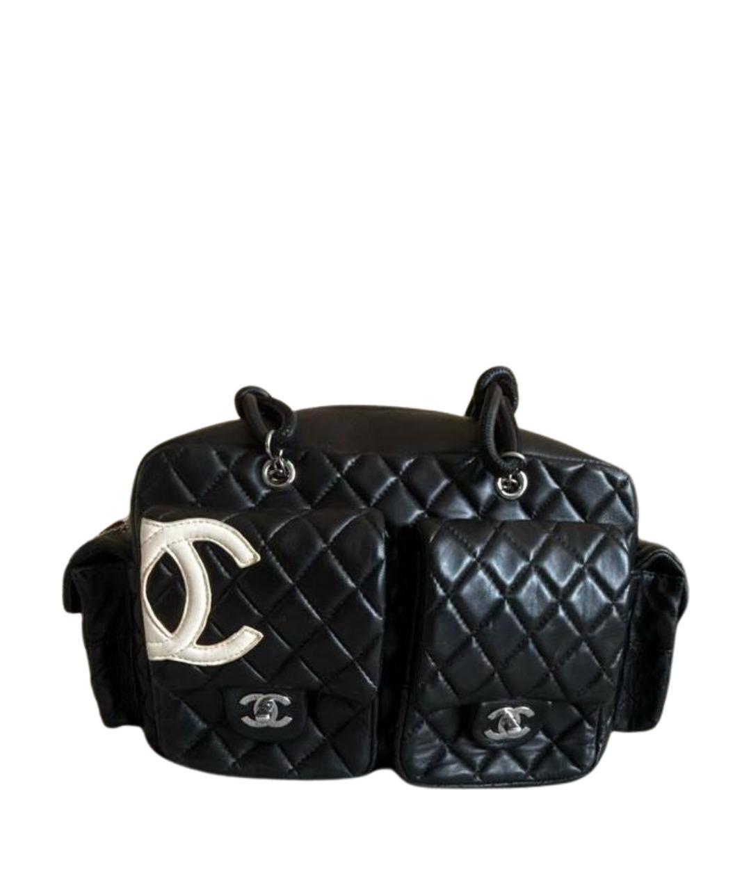 CHANEL Черная кожаная сумка с короткими ручками, фото 1