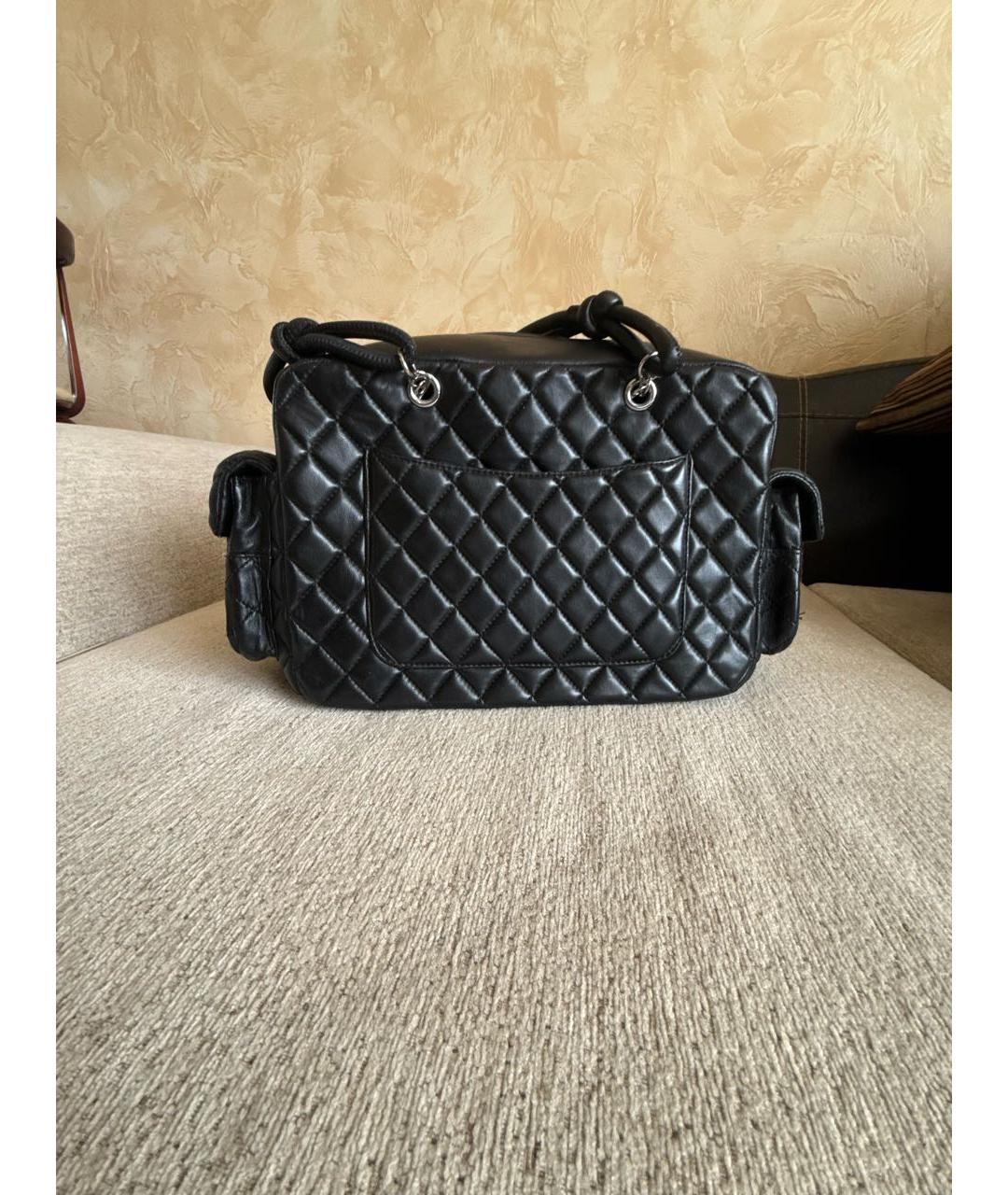 CHANEL Черная кожаная сумка с короткими ручками, фото 3