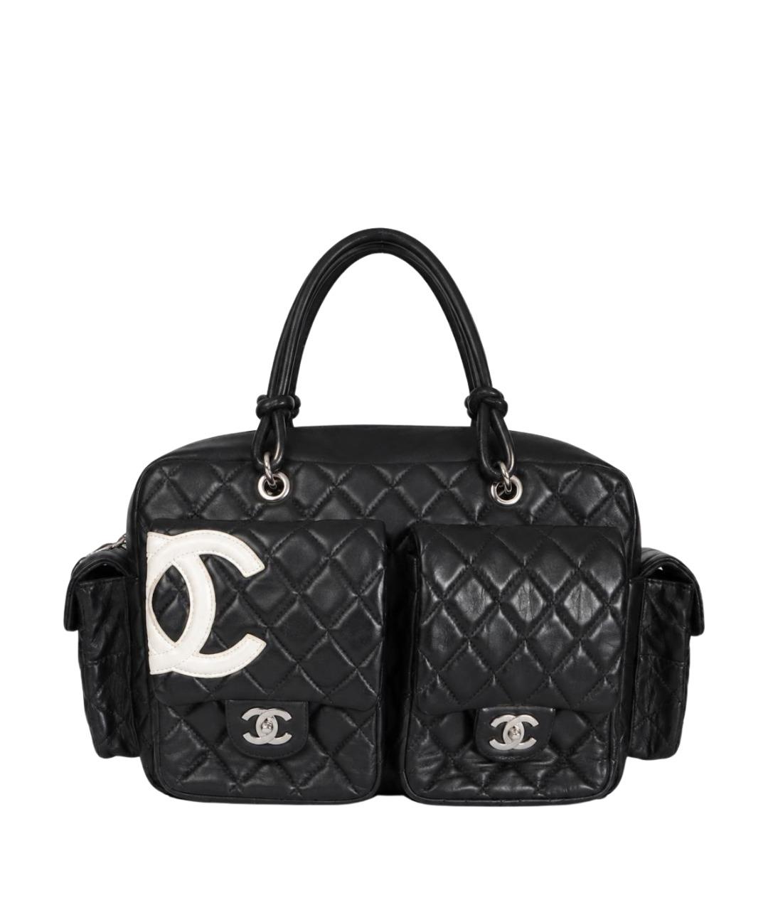 CHANEL Черная кожаная сумка с короткими ручками, фото 1