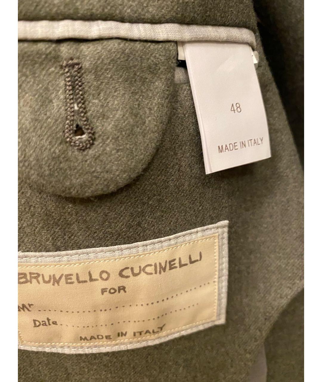BRUNELLO CUCINELLI Зеленый шерстяной пиджак, фото 7