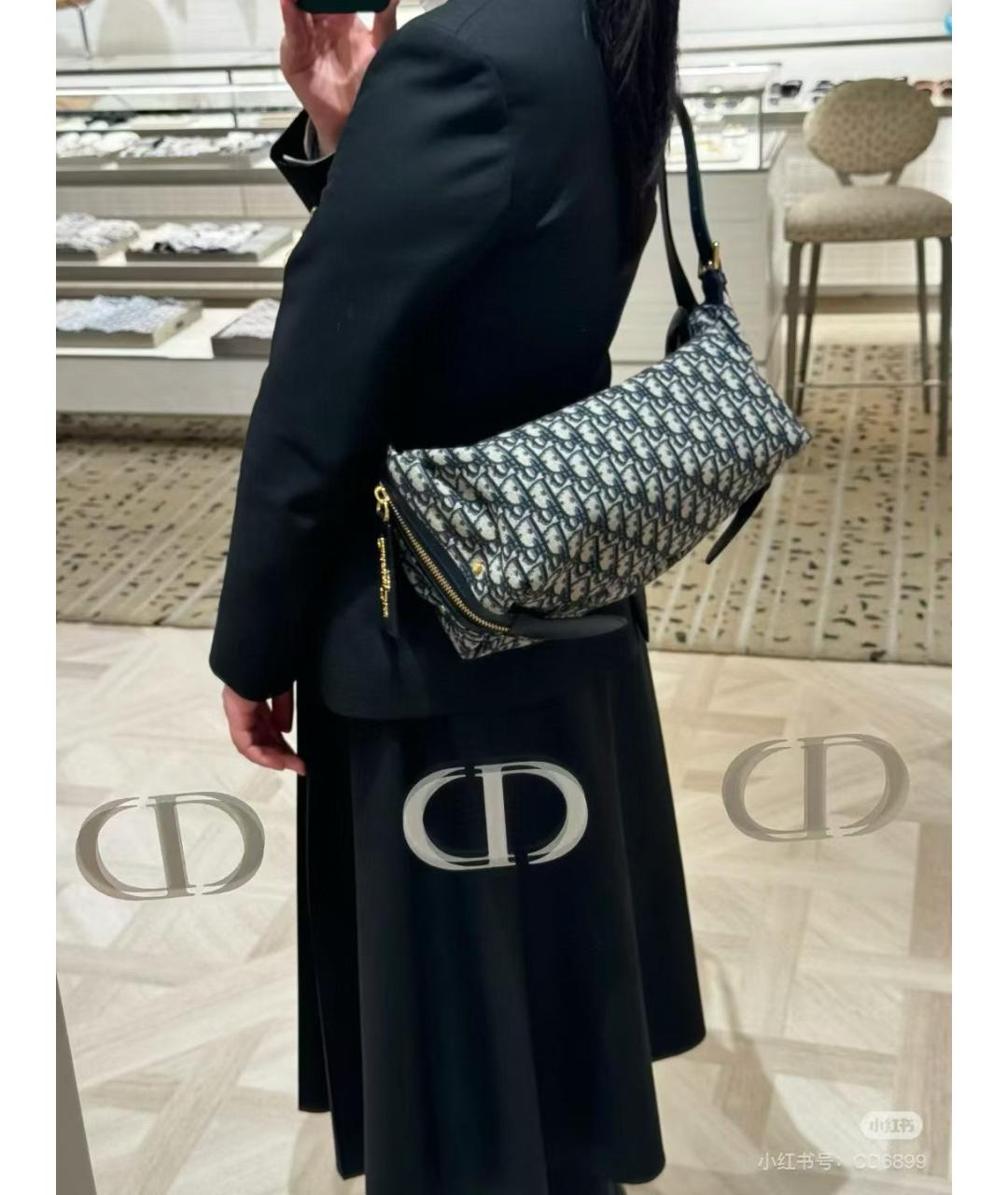 CHRISTIAN DIOR Черная деним сумка через плечо, фото 5