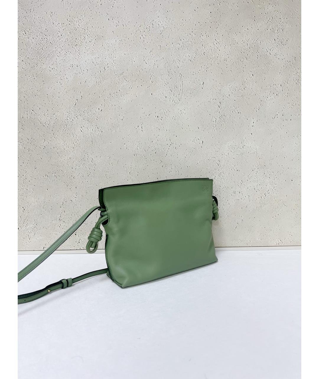 LOEWE Зеленая кожаная сумка через плечо, фото 3
