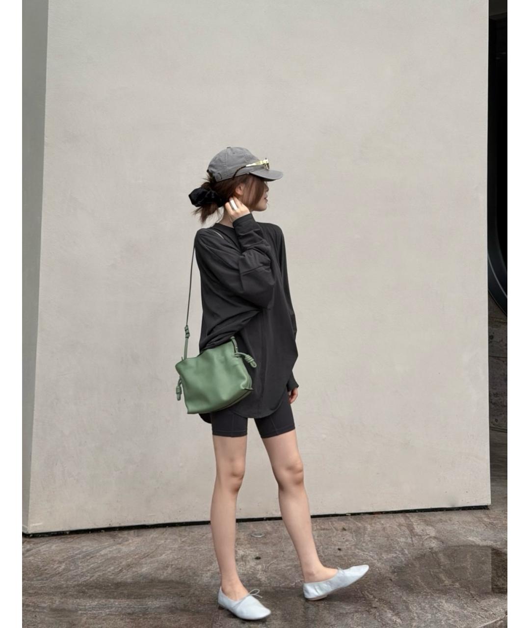LOEWE Зеленая кожаная сумка через плечо, фото 6