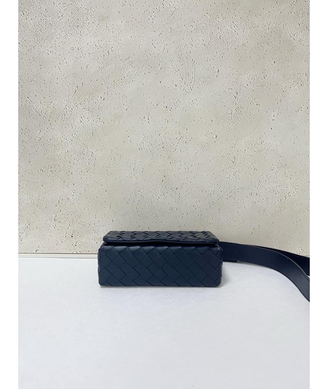 BOTTEGA VENETA Синяя кожаная сумка через плечо, фото 5