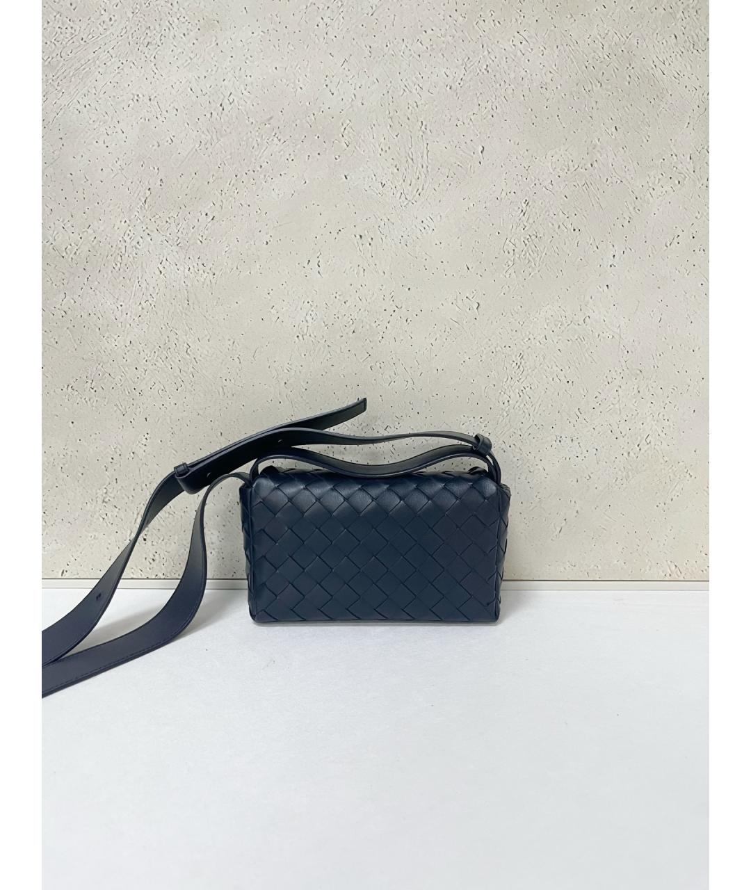 BOTTEGA VENETA Синяя кожаная сумка через плечо, фото 2