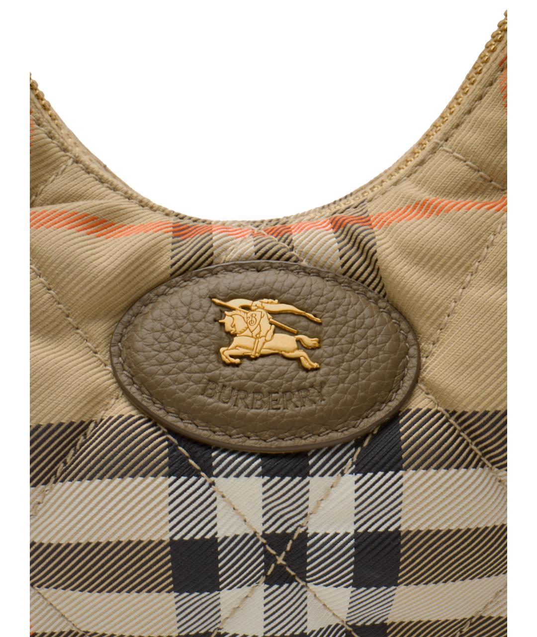 BURBERRY Бежевая синтетическая сумка через плечо, фото 4