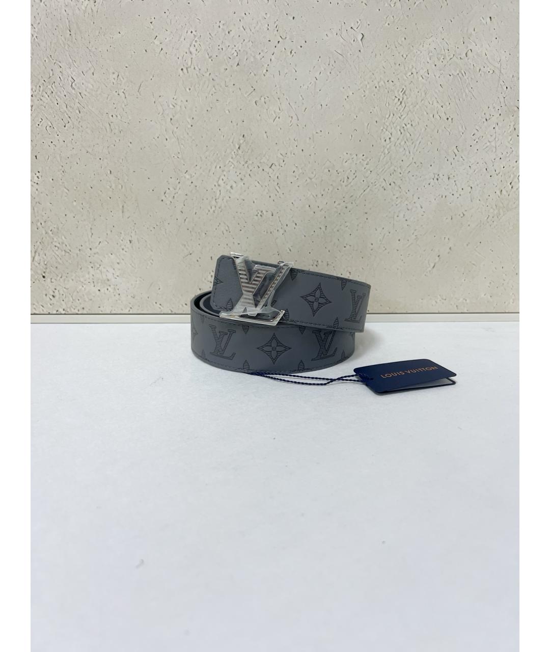 LOUIS VUITTON Серый кожаный ремень, фото 3