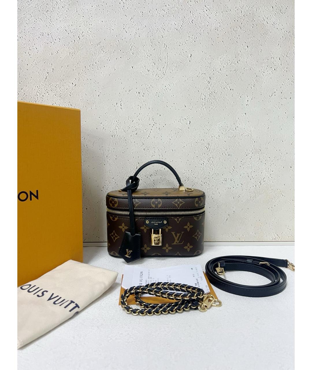 LOUIS VUITTON Коричневая сумка тоут из искусственной кожи, фото 7