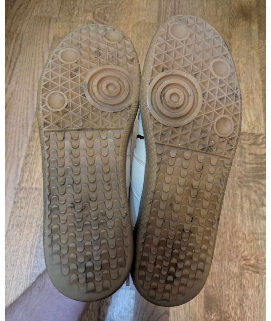 MAISON MARGIELA Бежевые кожаные низкие кроссовки / кеды, фото 5
