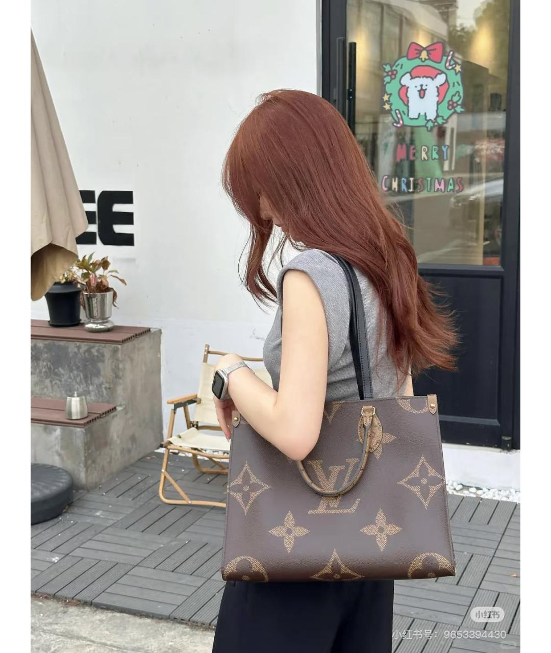 LOUIS VUITTON Коричневая сумка тоут из канвы, фото 6