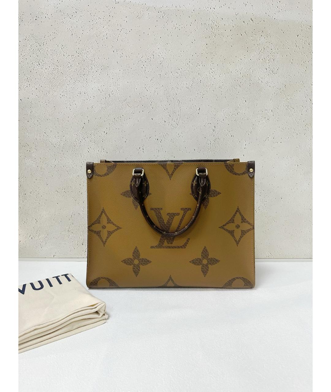 LOUIS VUITTON Коричневая сумка тоут из канвы, фото 7