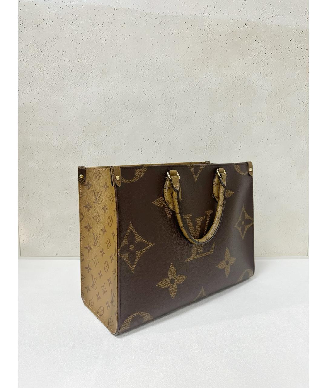LOUIS VUITTON Коричневая сумка тоут из канвы, фото 4