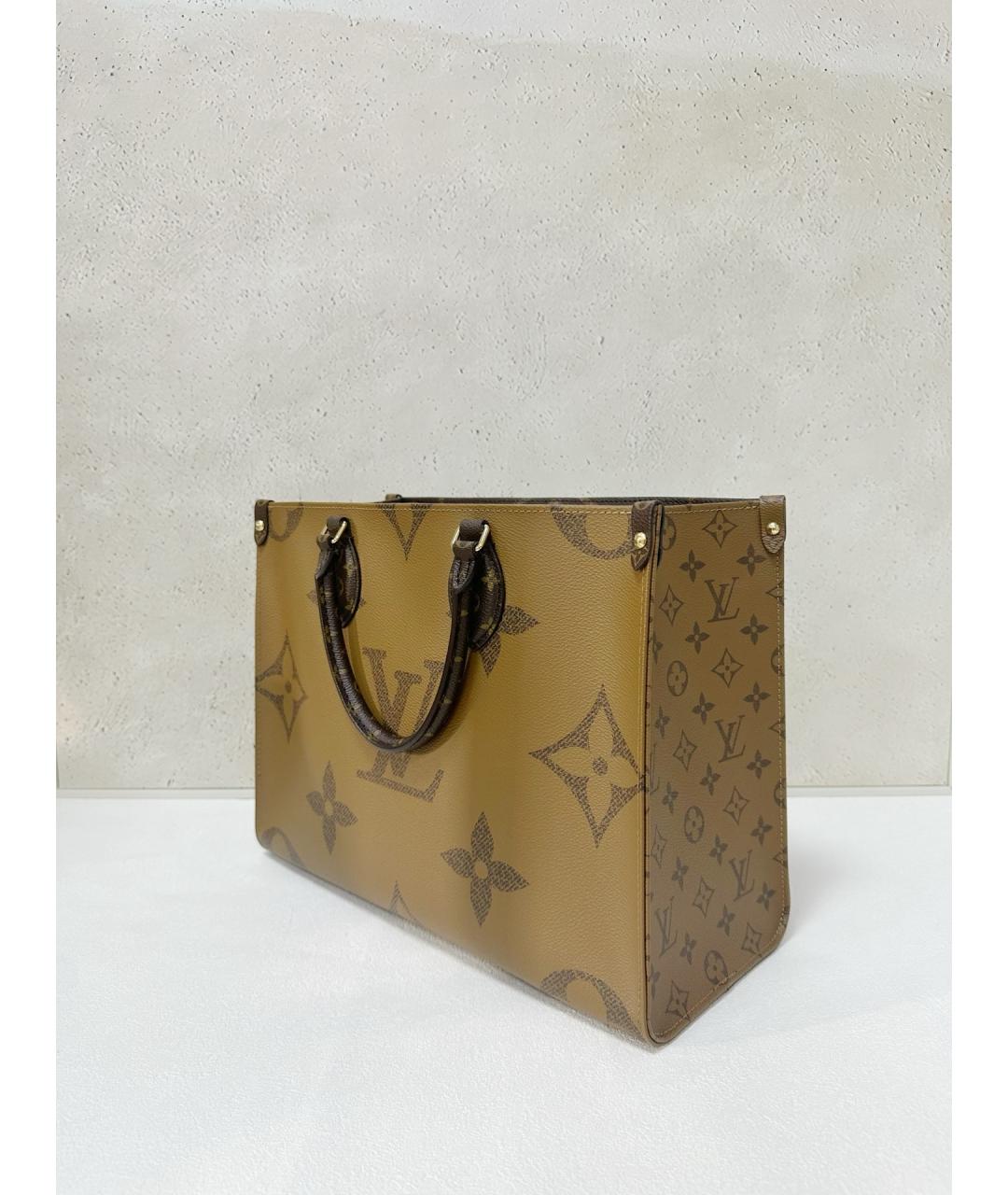 LOUIS VUITTON Коричневая сумка тоут из канвы, фото 3
