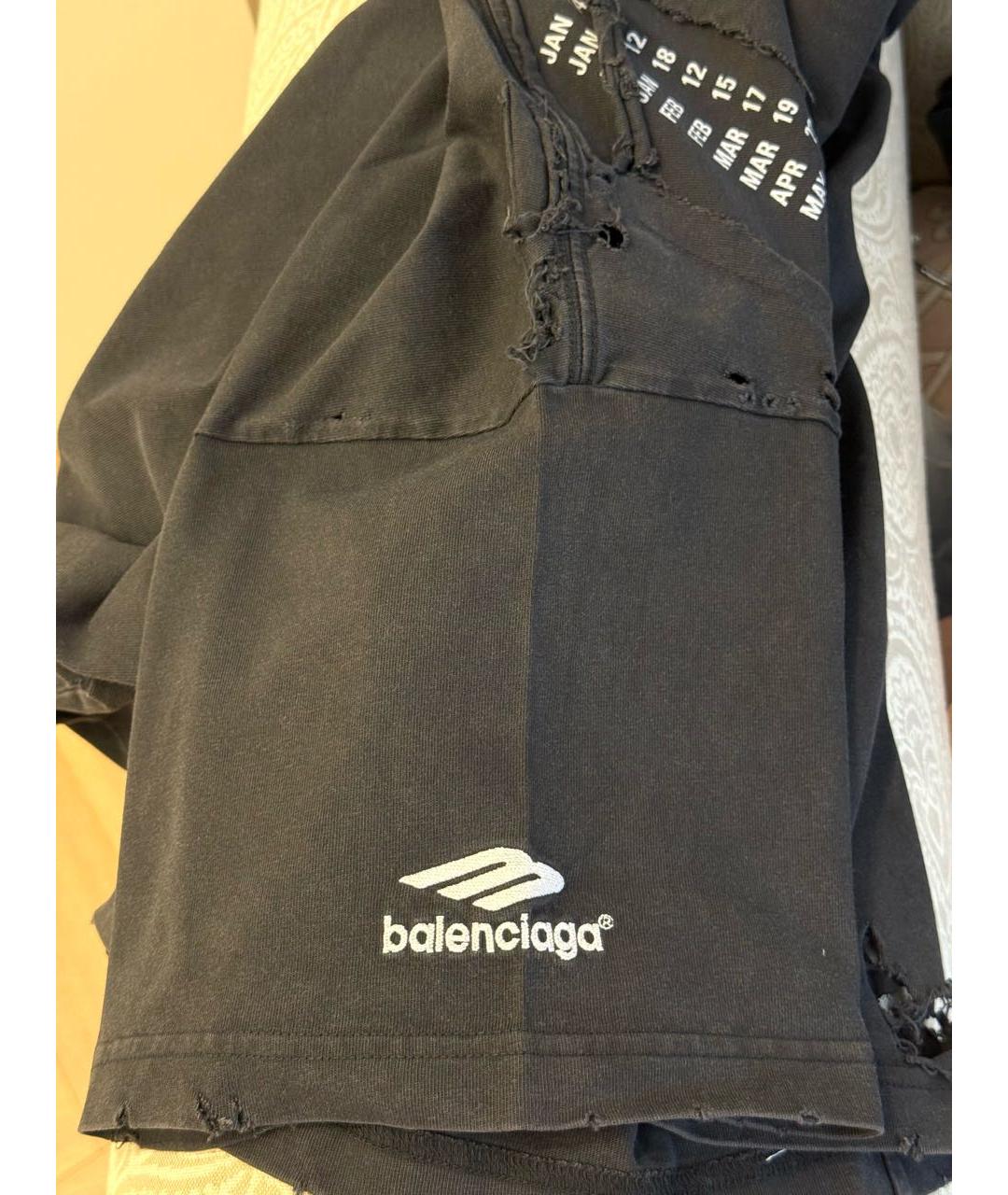 BALENCIAGA Антрацитовая хлопковая футболка, фото 3