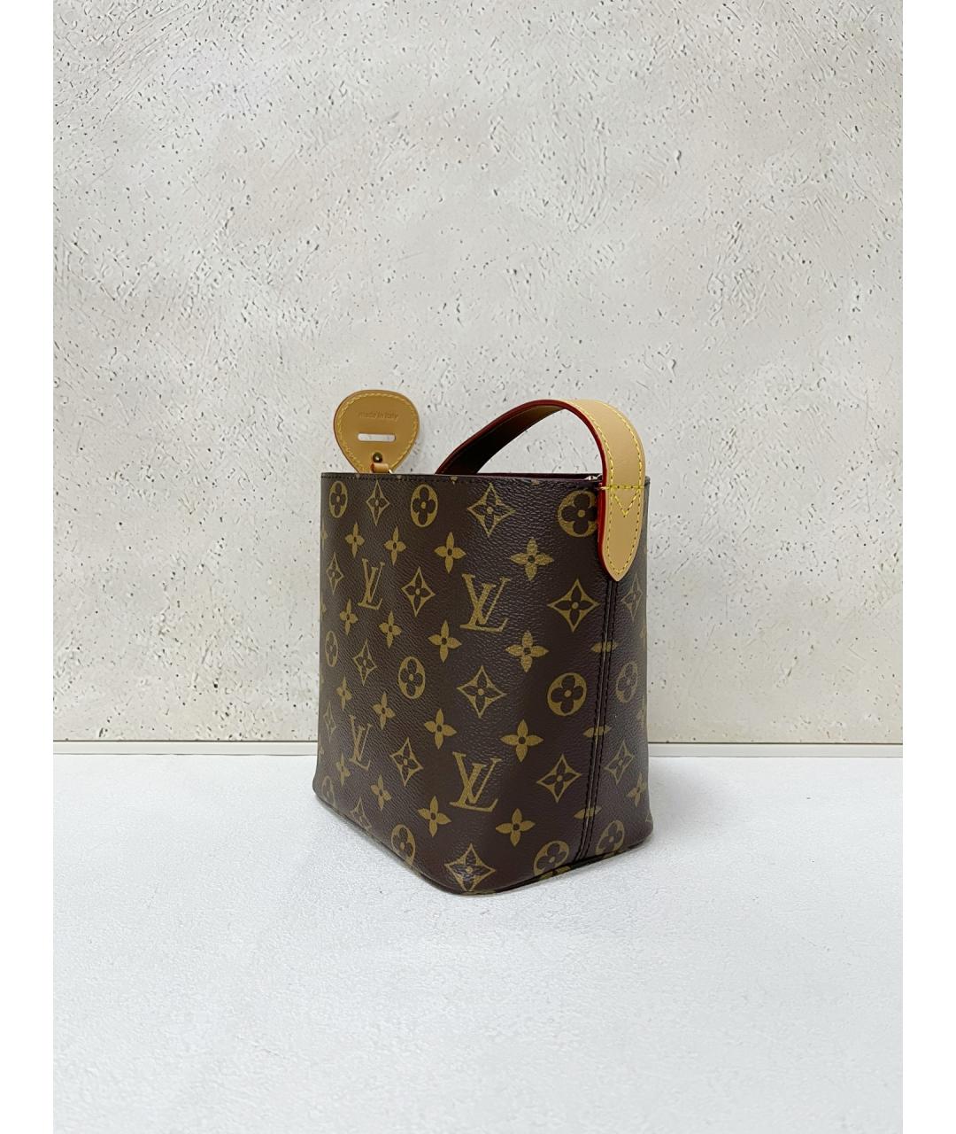 LOUIS VUITTON Коричневая сумка тоут из искусственной кожи, фото 3
