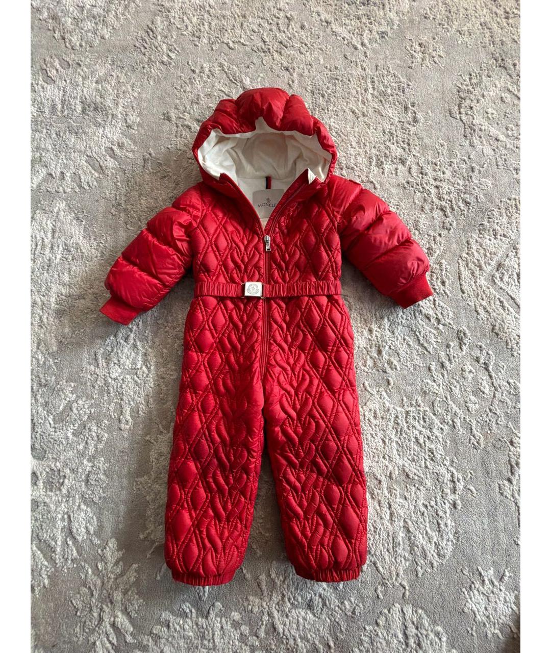 MONCLER Красный полиэстеровый комбинезон, фото 6