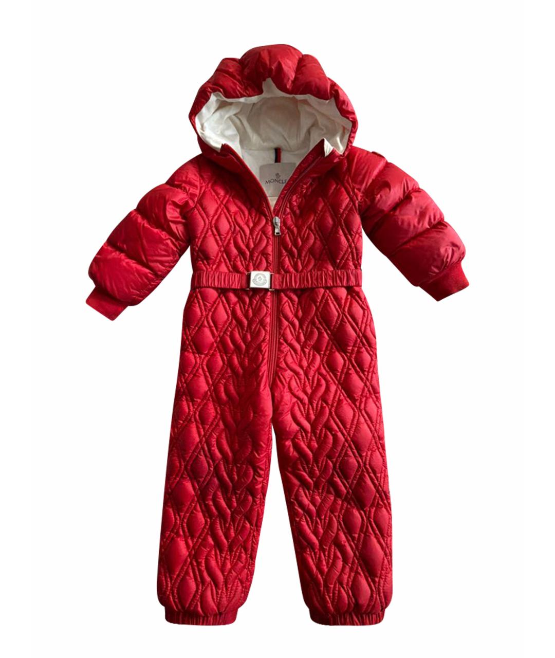 MONCLER Красный полиэстеровый комбинезон, фото 1