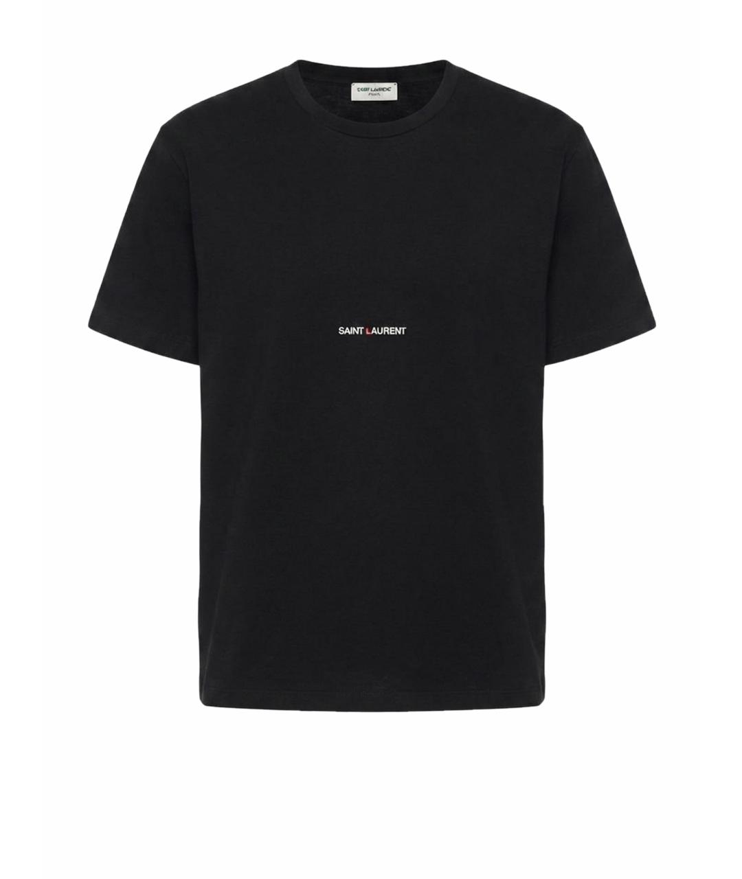 SAINT LAURENT Черная хлопковая футболка, фото 1