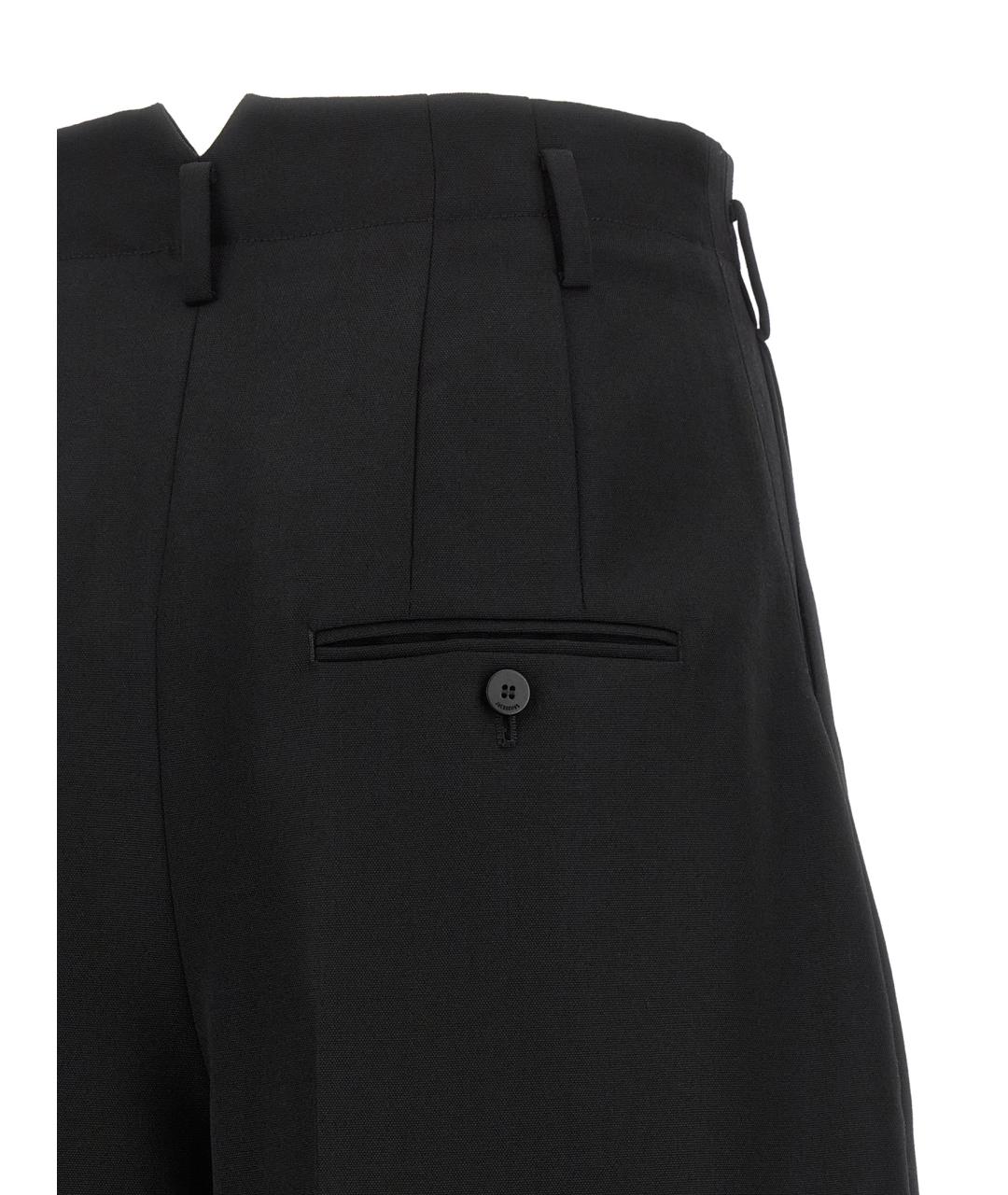 JACQUEMUS Черные шерстяные прямые брюки, фото 4