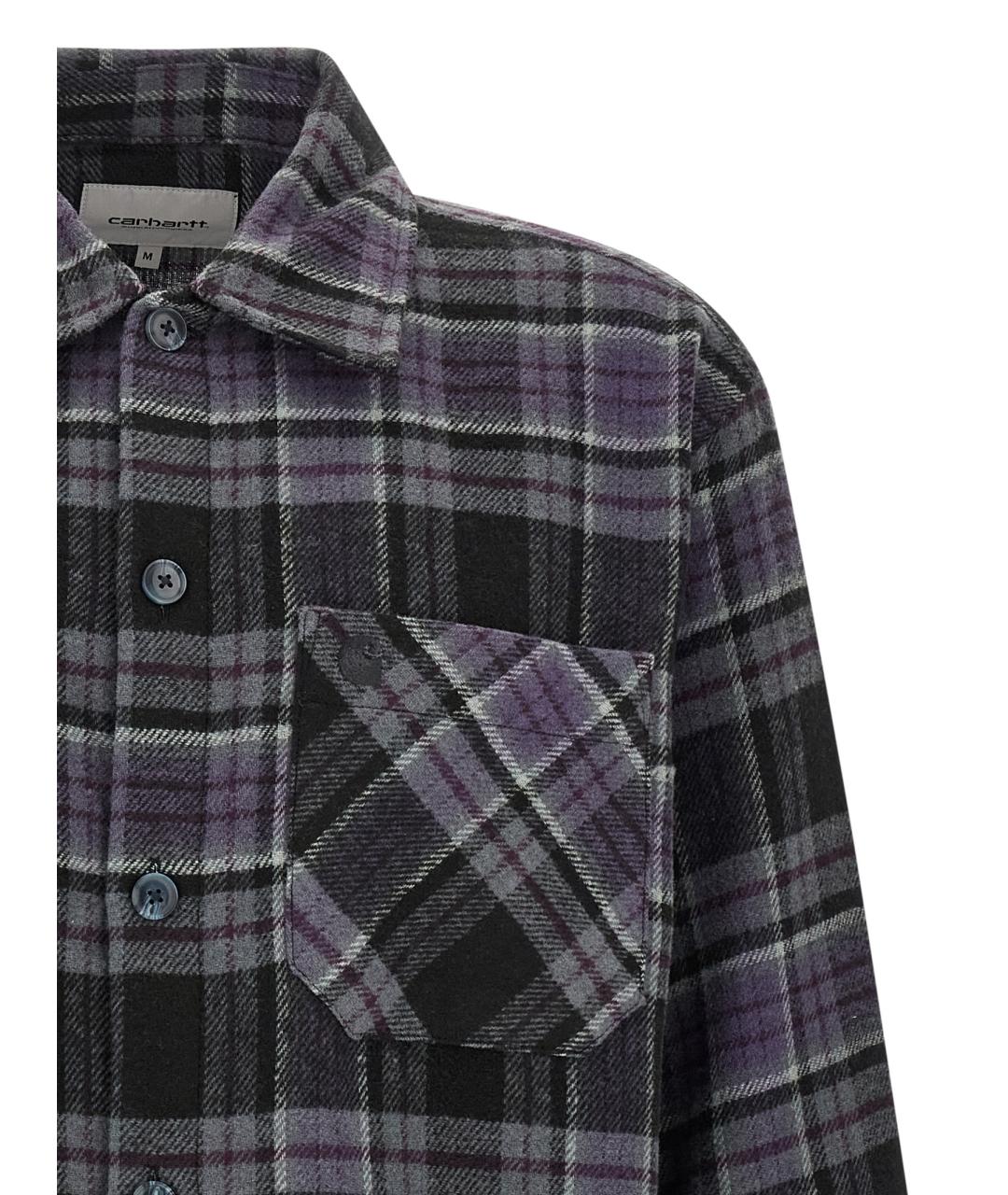 CARHARTT WIP Фиолетовая шерстяная кэжуал рубашка, фото 3